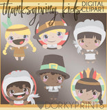 Cute Kid Thanksgiving Clipart