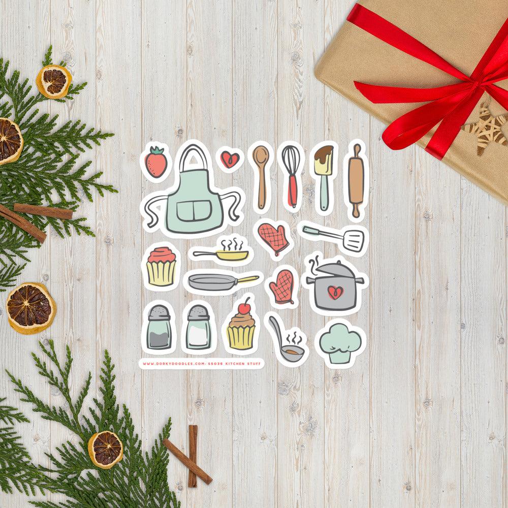 Cute Kitchen Stickers Sheet