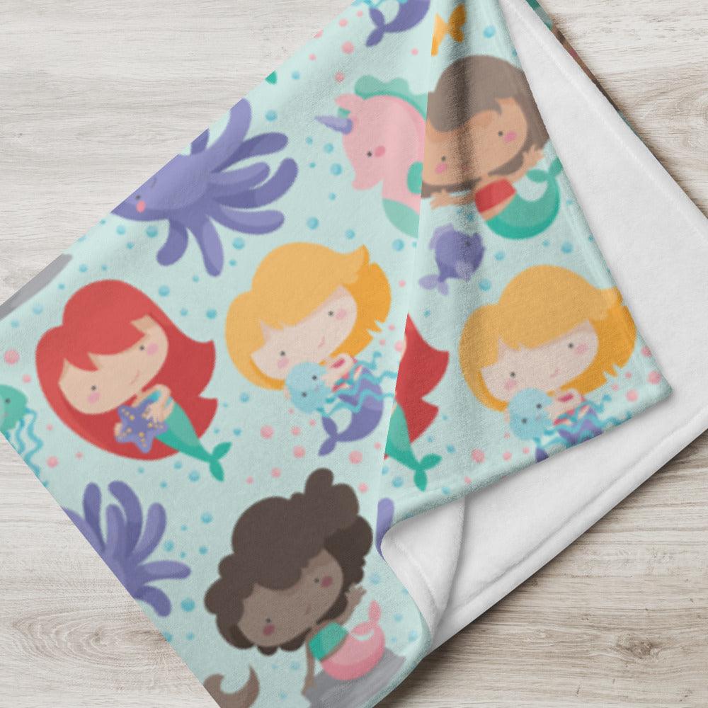 Cute Mermaid Throw Blanket