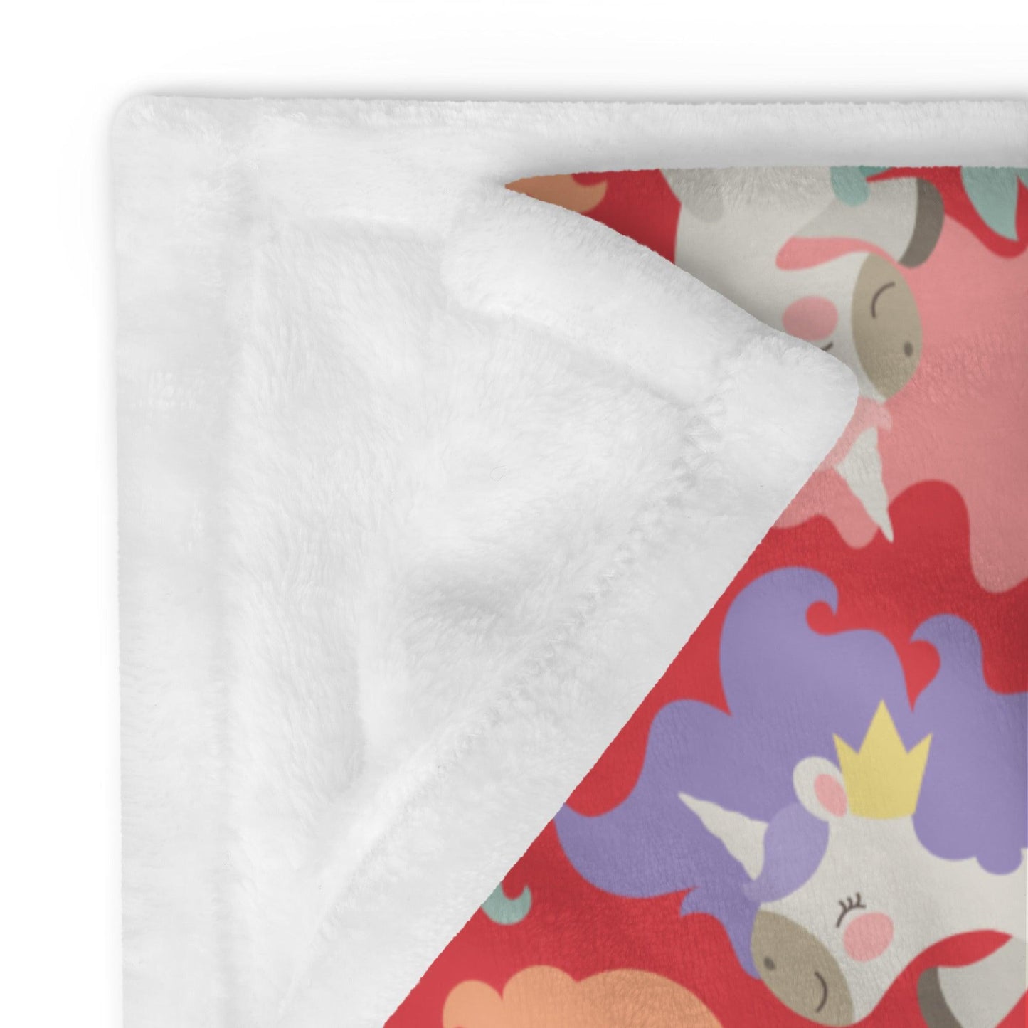 Cute Mermaid Unicorn Princess Throw Blanket - Dorky Doodles