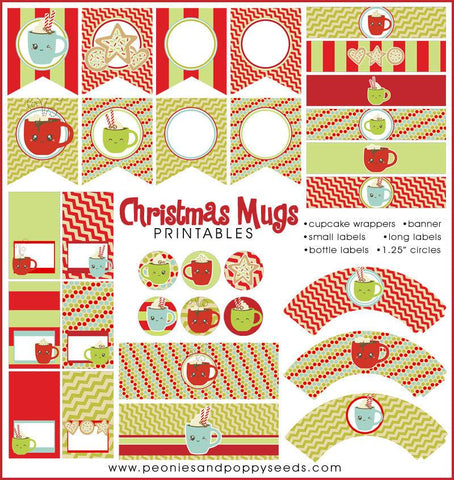 Christmas Mugs Holiday Printables