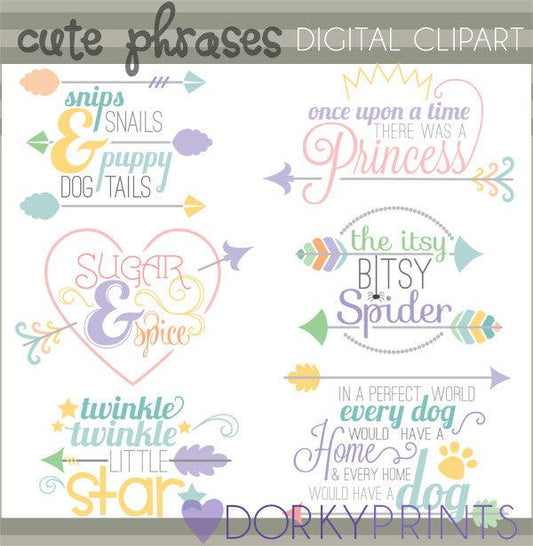 Cute Phrases and Arrow Titles Fun Clipart