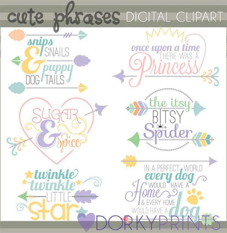 Cute Phrases and Arrow Titles Fun Clipart