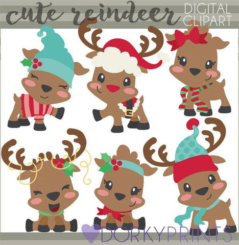 Cute Reindeer Christmas Clipart