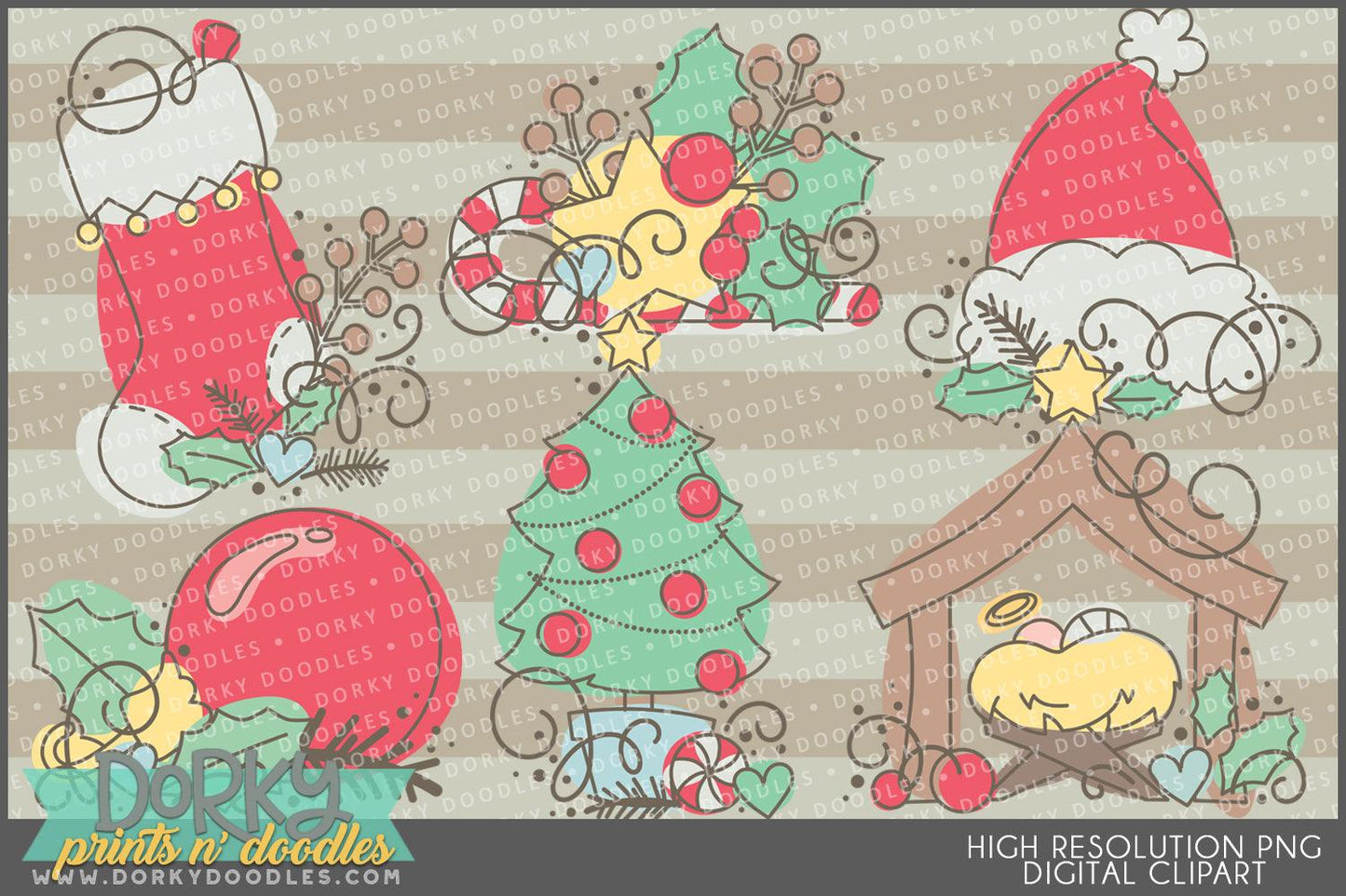 Cute Sketchy Christmas Clipart