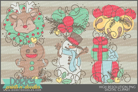 Cute Sketchy Christmas Clipart