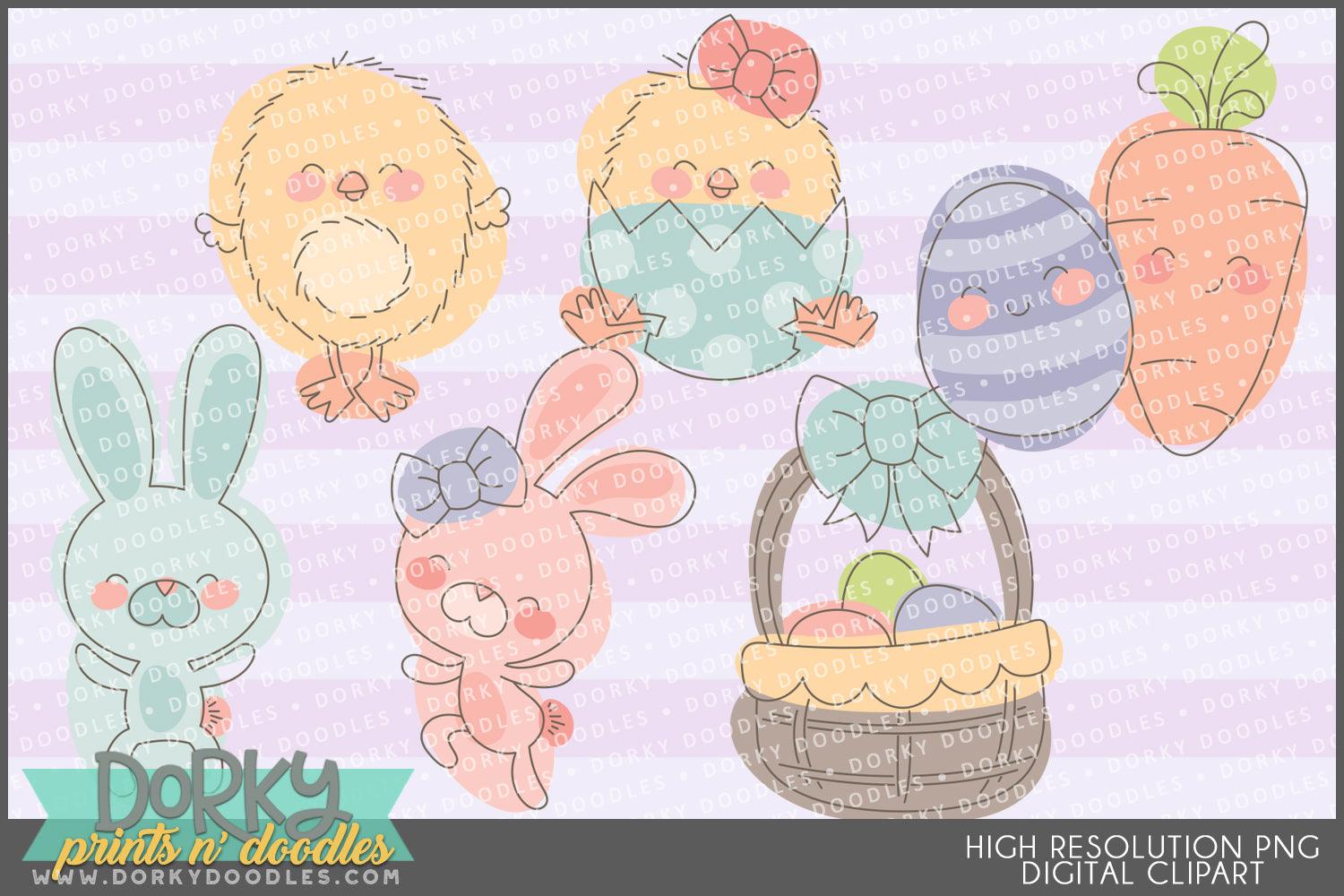 Cute Sketchy Easter and Spring Clipart