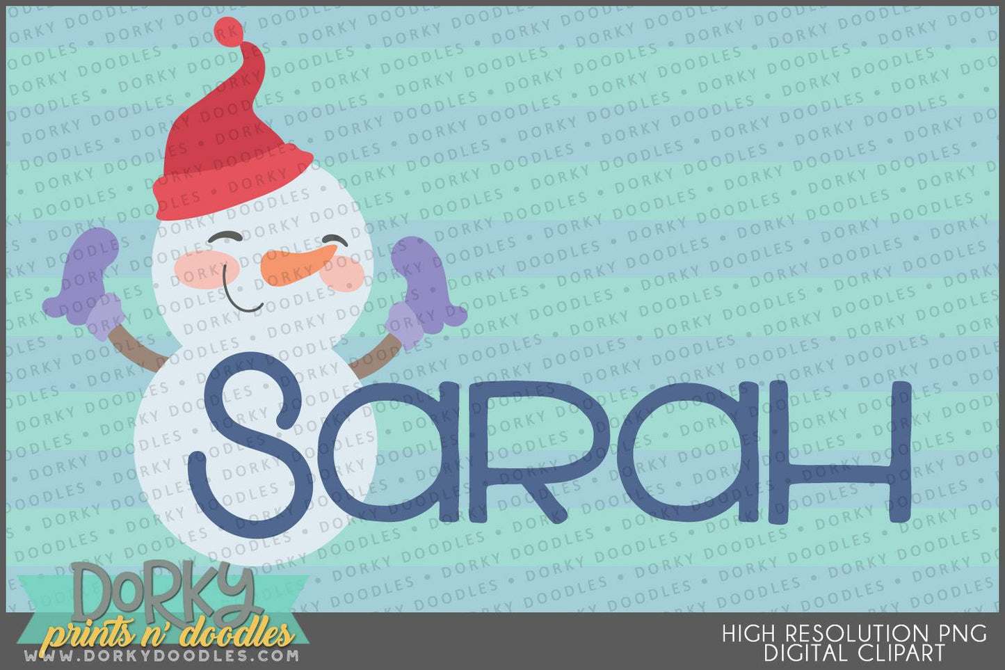 Cute Snowman Alphabet Clipart - Dorky Doodles