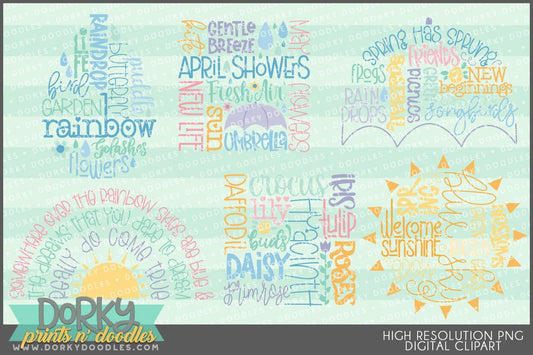 Cute Subway Art Spring Clipart