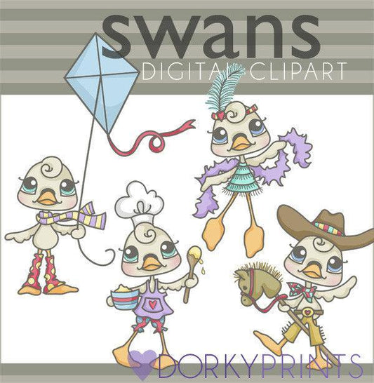 Cute Swan Bird Clipart