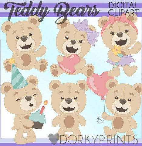 Cute Teddy Bear Animals Clipart
