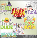 Cute Words for Halloween Clipart