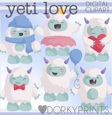 Cute Yeti Animals Clipart