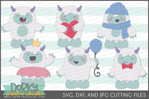 Cute Yeti SVG and DXF Cuttable Files - Dorky Doodles