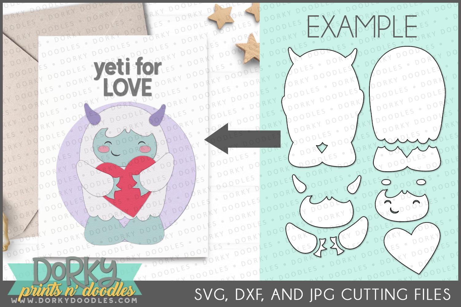 Cute Yeti SVG and DXF Cuttable Files - Dorky Doodles