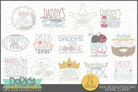 Daddy's Little Sayings Babies Clipart - Dorky Doodles