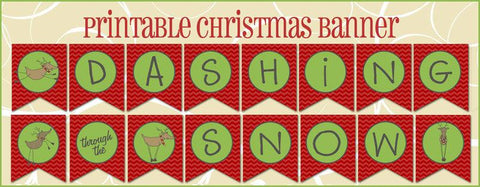 Dashing Christmas Banner Holiday Printables