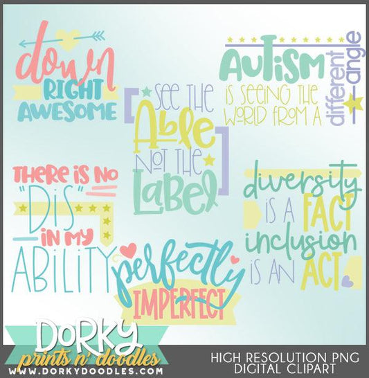 Differently Abled Titles Clipart