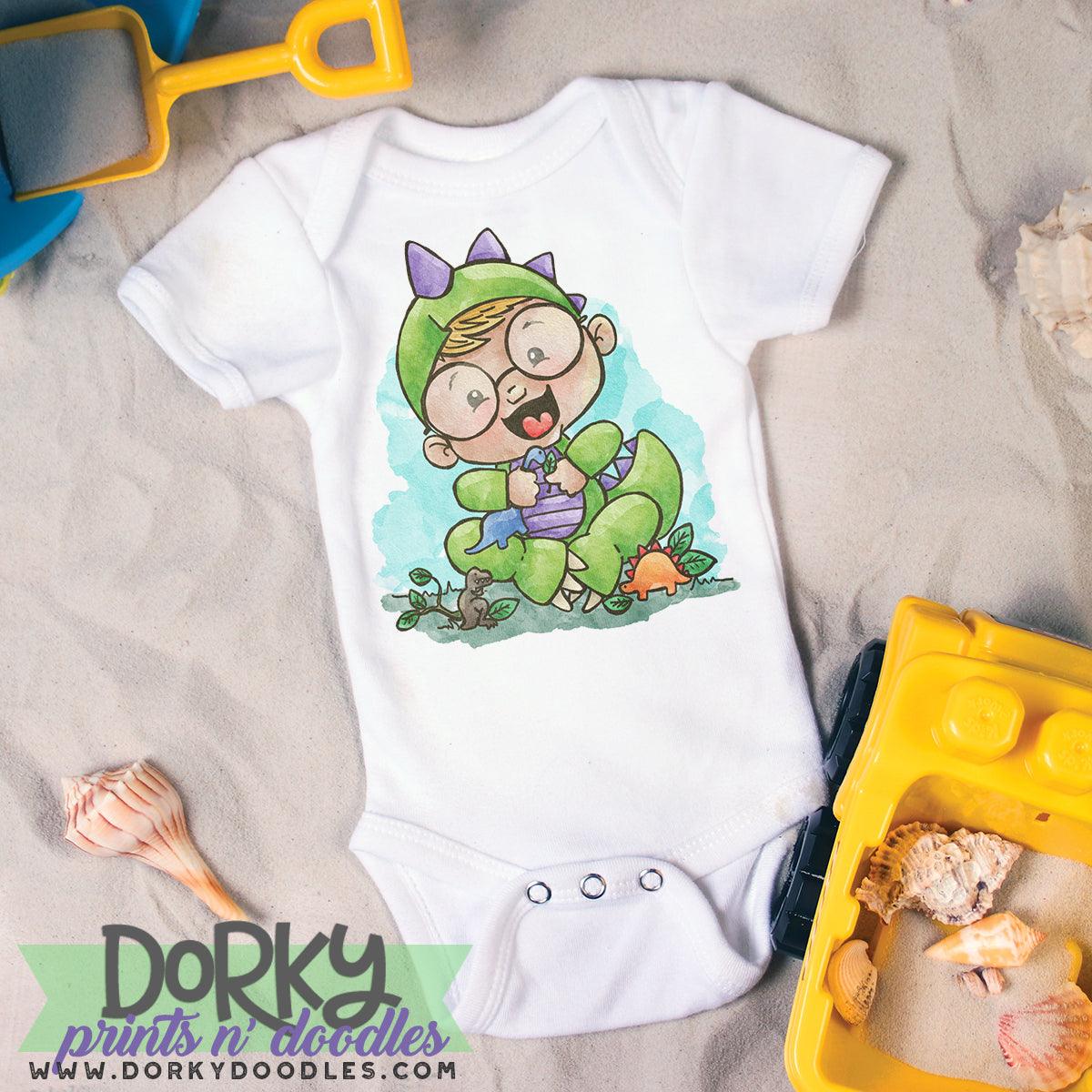 Dinosaur Boy Watercolor PNG