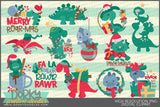 Dinosaur Fun Christmas Clipart - Dorky Doodles
