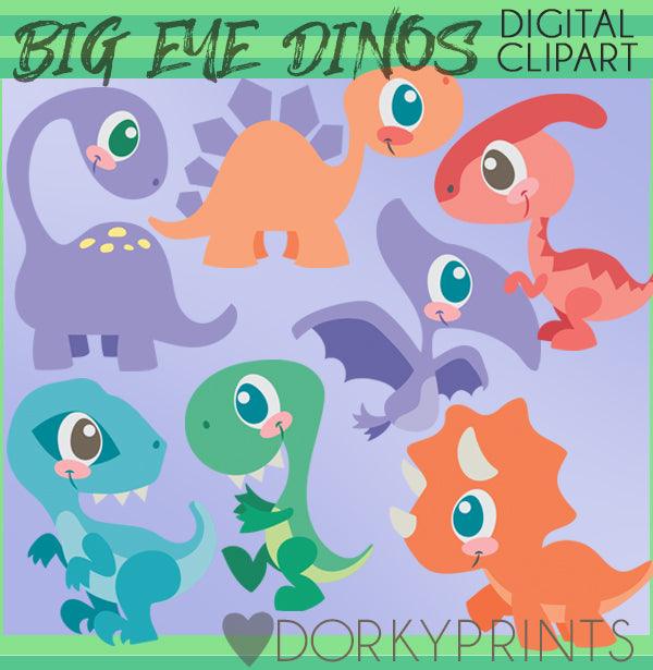 Dinosaur with Big Eyes Animals Clipart