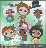 Dressed Up Kids Christmas Clipart
