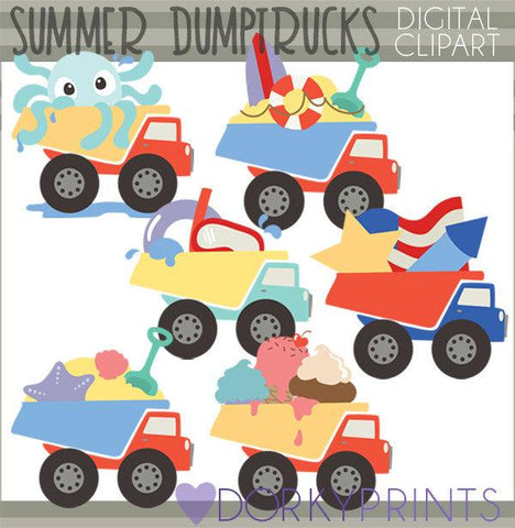 Dump Trucks Summer Clipart