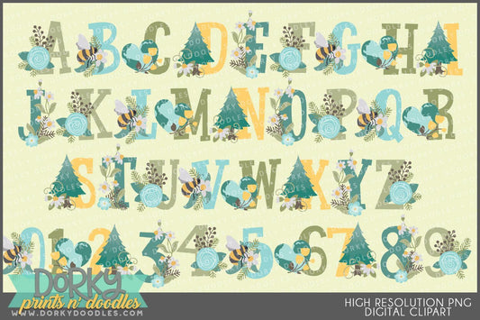 Earth Day Alphabet Clipart