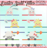 Easter Animals Split Title Frames Spring Clipart