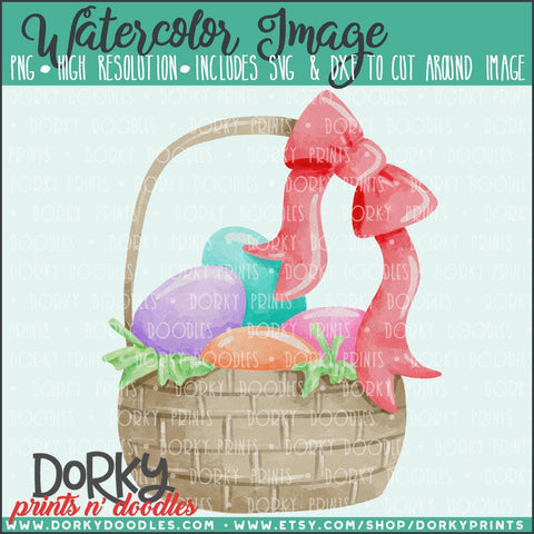Easter Basket Watercolor PNG