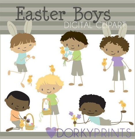 Easter Boys Spring Clipart