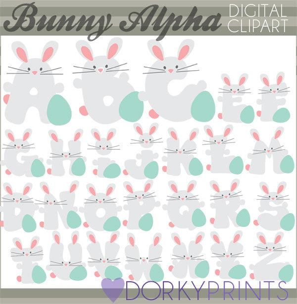 Easter Bunny Alphabet Clipart