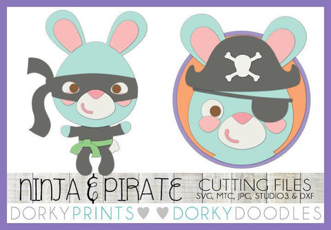 Easter Bunny Ninja and Pirate SVG Cuttable Files