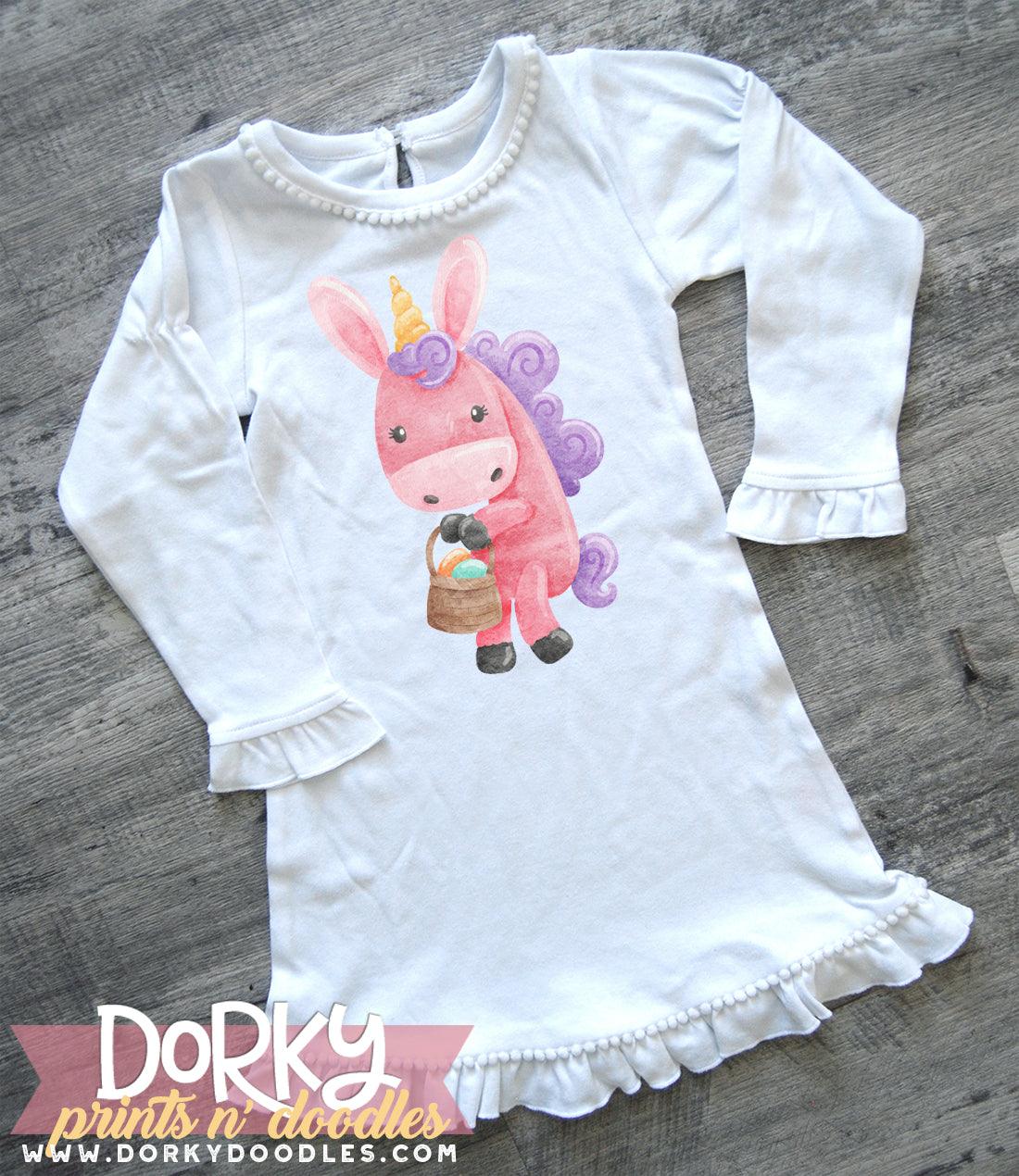 Easter Bunny Unicorn Watercolor PNG