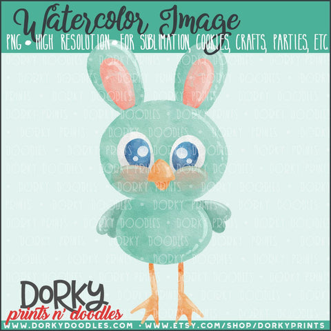 Easter Chick Bunny Watercolor PNG
