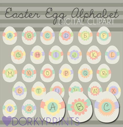 Easter Egg Alphabet Clipart