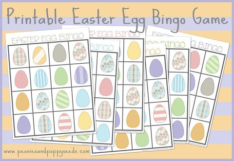 Easter Egg Bingo Game Learning Printables