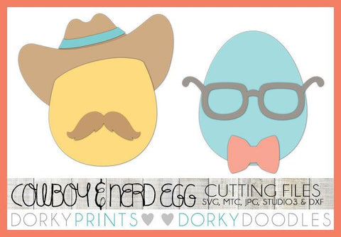 Easter Egg Cowboy and Nerd SVG Cuttable Files