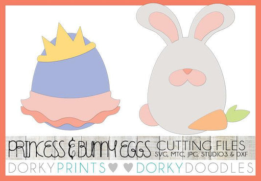 Easter Egg Princess and Bunny SVG Cuttable Files