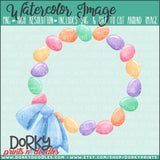 Easter Egg Wreath Watercolor PNG