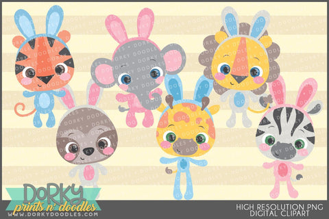 Easter Jungle Animals Spring Clipart