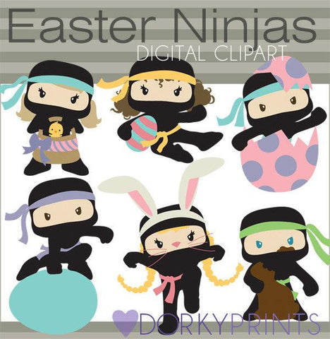 Easter Ninjas Spring Clipart