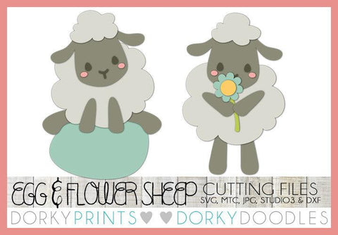 Easter Sheep with Flower and Egg SVG Cuttable Files