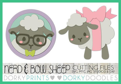 Easter Sheep with Glasses and Bow SVG Cuttable Files