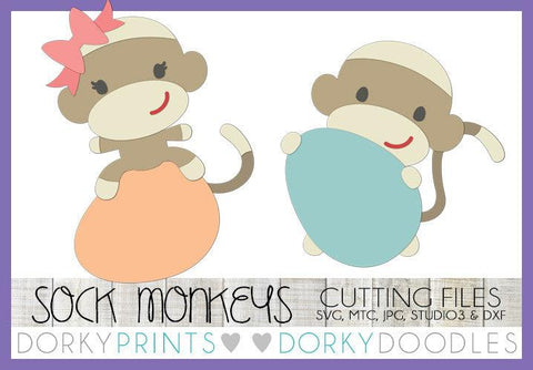 Easter Sock Monkeys SVG Cuttable Files