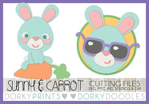Easter Sunglasses and Bunny Sitting on Carrot SVG Cuttable Files