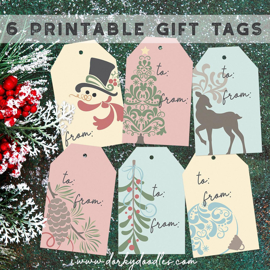 Elegant Christmas Gift Tags Printables Dorky Doodles Elegant christmas gift tags printables dorky doodles