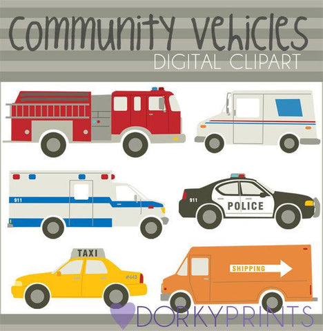 Emergency and Community Vehicles Clipart