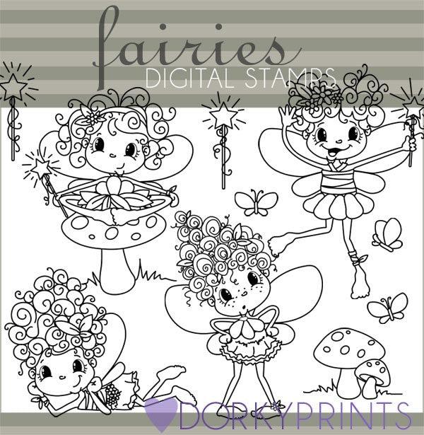 Fairy Blackline Character Clipart