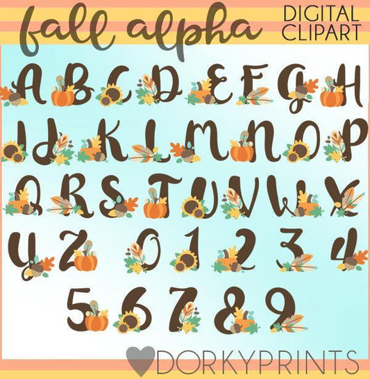 Fall Alphabet Clipart